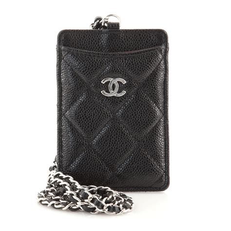 chanel mini card holder on chain|chanel diamond lock card holder.